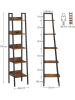 Songmics Standregal in Schwarz/ Braun - (B)33,8 x (H)170 x (T)30 cm