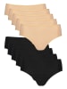 PETITE FLEUR 10-delige set: hipsters zwart/beige