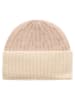 Zwillingsherz Kaschmir-Mütze in Beige/ Creme