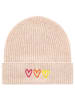 Zwillingsherz Kaschmir-Beanie in Beige