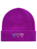 Zwillingsherz Kaschmir-Beanie in Lila