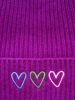 Zwillingsherz Kaschmir-Beanie in Lila