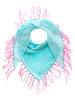Zwillingsherz Kasjmieren driehoekige doek turquoise  - (L)160 x (B)65 cm
