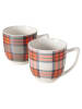 Boltze 2-delige set: mokken grijs/wit/rood - 400 ml