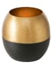 Boltze Windlicht "Anelo" zwart/goudkleurig - (H)9,5 x Ø 9 cm