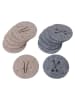 Boltze 12-delige set: onderzetters "Moutains" beige/grijs - Ø 10 cm