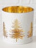 Boltze 2-delige set: windlichten "Platina" wit/goudkleurig - (H)15 x 15,5 cm