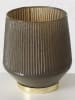 Boltze Windlicht "Wrann" taupe - (H)12 x Ø 13 cm