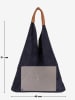 Mila Blu Leder-Schultertasche "Mirtillo" in Dunkelblau - (B)34 x (H)39 x (T)8 cm