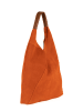 Mila Blu Leder-Schultertasche "Mirtillo" in Orange - (B)34 x (H)39 x (T)8 cm