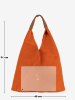 Mila Blu Leder-Schultertasche "Mirtillo" in Orange - (B)34 x (H)39 x (T)8 cm