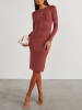 Milan Kiss Strickkleid in Hellbraun