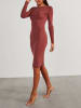 Milan Kiss Strickkleid in Hellbraun