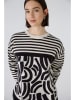 Oui Pullover in Schwarz/ Weiß
