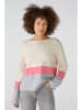 Oui Pullover in Creme/ Pink/ Grau