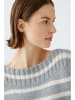 Oui Pullover in Grau/ Weiß