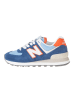 New Balance Leder-Sneakers in Blau/ Beige/ Orange
