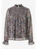 More & More Bluse in Dunkelblau/ Beige