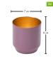FYNCH-HATTON 3er-Set: Teelichthalter "Danyo" in Mauve / Gold - (H)8 x Ø 7 cm