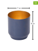 FYNCH-HATTON 3er-Set: Teelichthalter "Danyo" in Blau/ Gold - (H)8 x Ø 7 cm