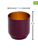 FYNCH-HATTON 3er-Set: Teelichthalter "Danyo" in Lila/ Gold - (H)8 x Ø 7 cm