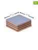 FYNCH-HATTON 4er-Set: Untersetzer "Jala" in Blau/ Hellbraun - (L)10 x (B)10 cm