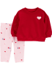 carter's 2-delige outfit rood/lichtroze