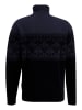 FYNCH-HATTON Wollrollkragenpullover in Schwarz/ Dunkelblau