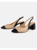 loft37 Leren slingpumps "Vancouver" beige/zwart