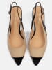 loft37 Leren slingpumps "Vancouver" beige/zwart