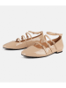loft37 Leren slingballerina's "Cheers" beige
