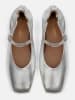 loft37 Leren slingballerina's "Luxe Strides" zilverkleurig