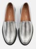 loft37 Leder-Slipper "Cross The Line" in Silber