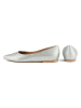 loft37 Leren ballerina's "Slow Motion" zilverkleurig