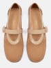 loft37 Leder-Spangenballerinas "Spend My Day" in Beige