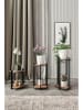 Evila 3-delige set: plantenstandaards bruin/zwart