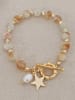 Luja Bijoux Vergold. Armband mit Edelsteinen und Perle