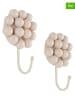 Jotex 2-delige set: wandhaken "Benevento" beige - (B)10,5 x (H)15,8 x (D)5,5 cm