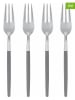 Blomus 4-delige set: gebakvorken "Maxime" zilverkleurig/grijs - (H)15 cm
