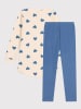 PETIT BATEAU Pyjama in Creme/ Blau