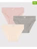 PETIT BATEAU 3er-Set: Slips in Beige/ Grau/ Rosa