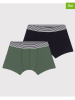 PETIT BATEAU 2er-Set: Boxershorts in Grün/ Schwarz