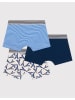 PETIT BATEAU 3er-Set: Boxershorts in Hellblau/ Weiß/ Dunkelblau
