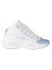 Reebok Leder-Sneakers "Question Mid" in Weiß/ Hellblau
