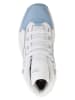Reebok Leder-Sneakers "Question Mid" in Weiß/ Hellblau