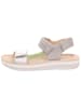 superfit Leder-Sandalen in Grau/ Silber