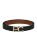 Polo Club Omkeerbare leren riem zwart/bruin
