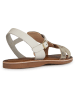 Geox Leder-Sandalen "Eolie" in Weiß/ Gold