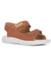Geox Leder-Sandalen "Lightfloppy" in Hellbraun