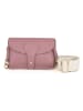 Anna Morellini Leder-Umhängetasche "Giusy" in Altrosa - (B)19 x (H)13 x (T)3 cm